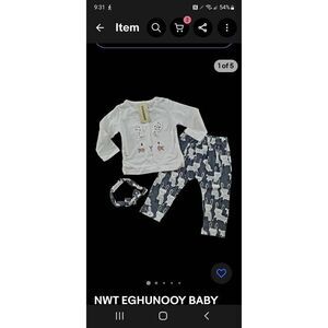 NWT EGHUNOOY 3 PIECE BUNNY OUTFIT